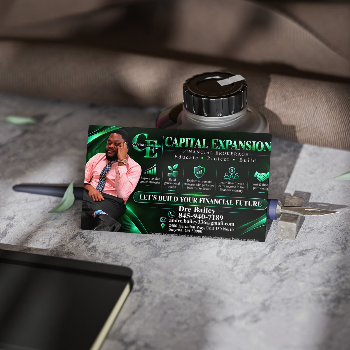 Dre Brown Business Cards – "Let’s Build Your Financial Future"