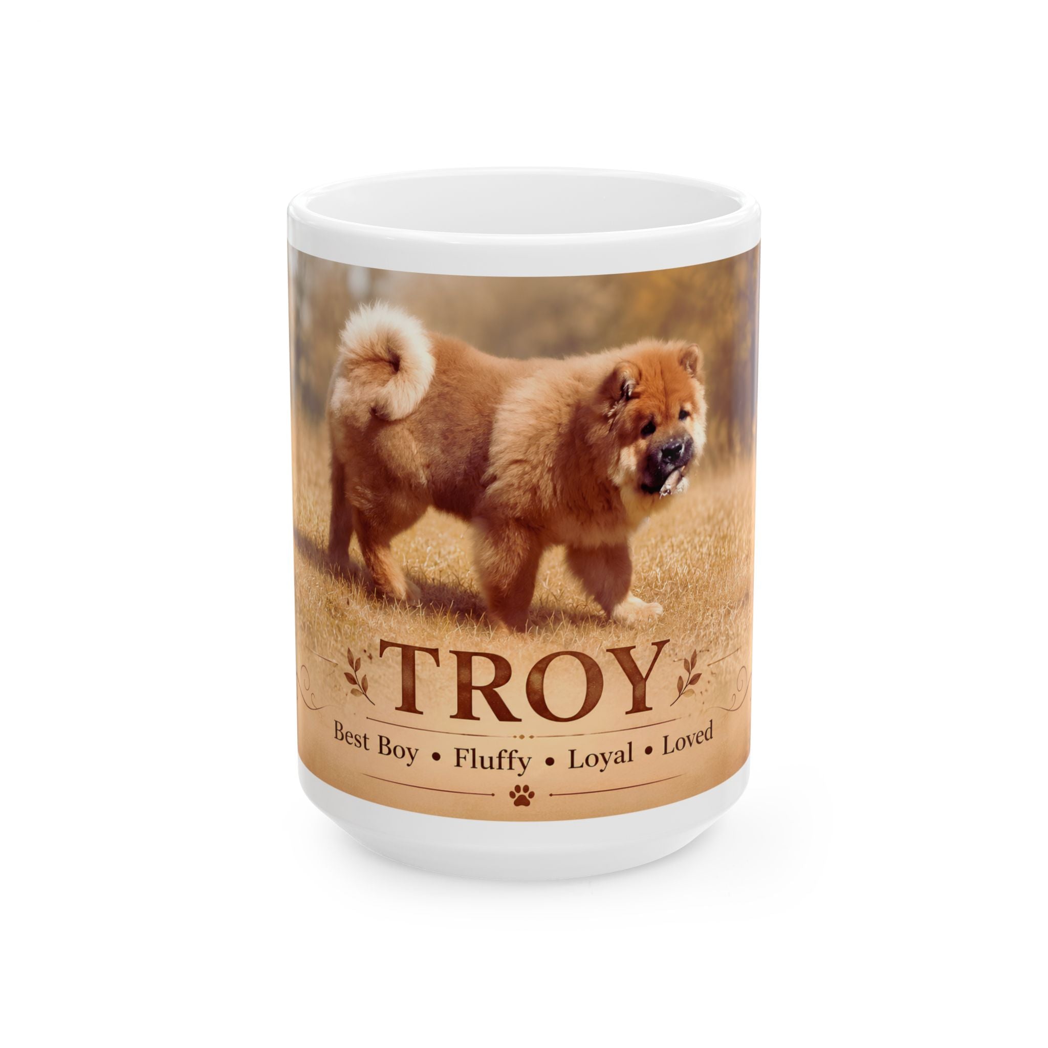 Personalized Dog Photo Mug | Custom Pet Name Ceramic Coffee Cup (11oz & 15oz)