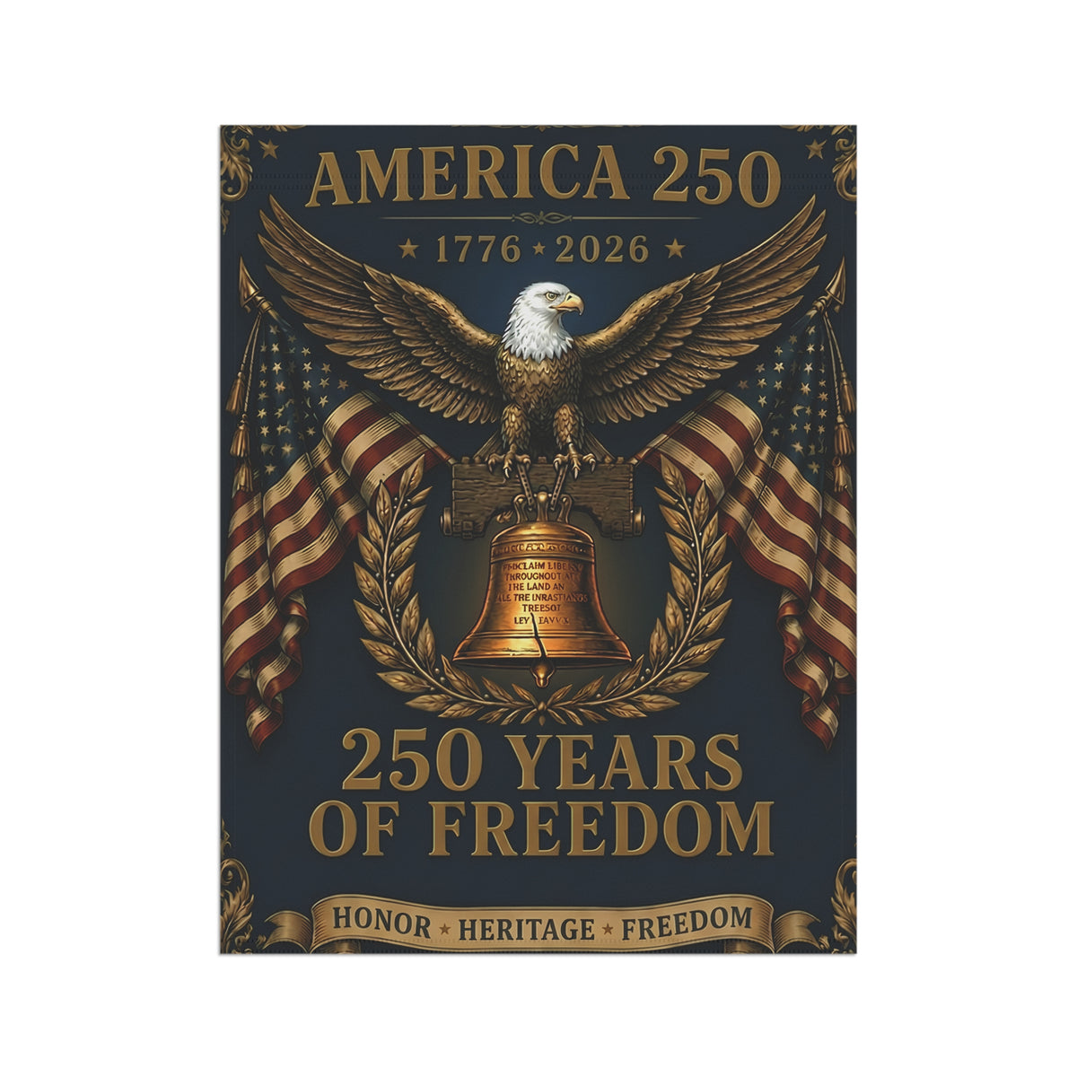 America 250 Garden Flag – 1776–2026 Liberty Eagle & Bell Patriotic Banner