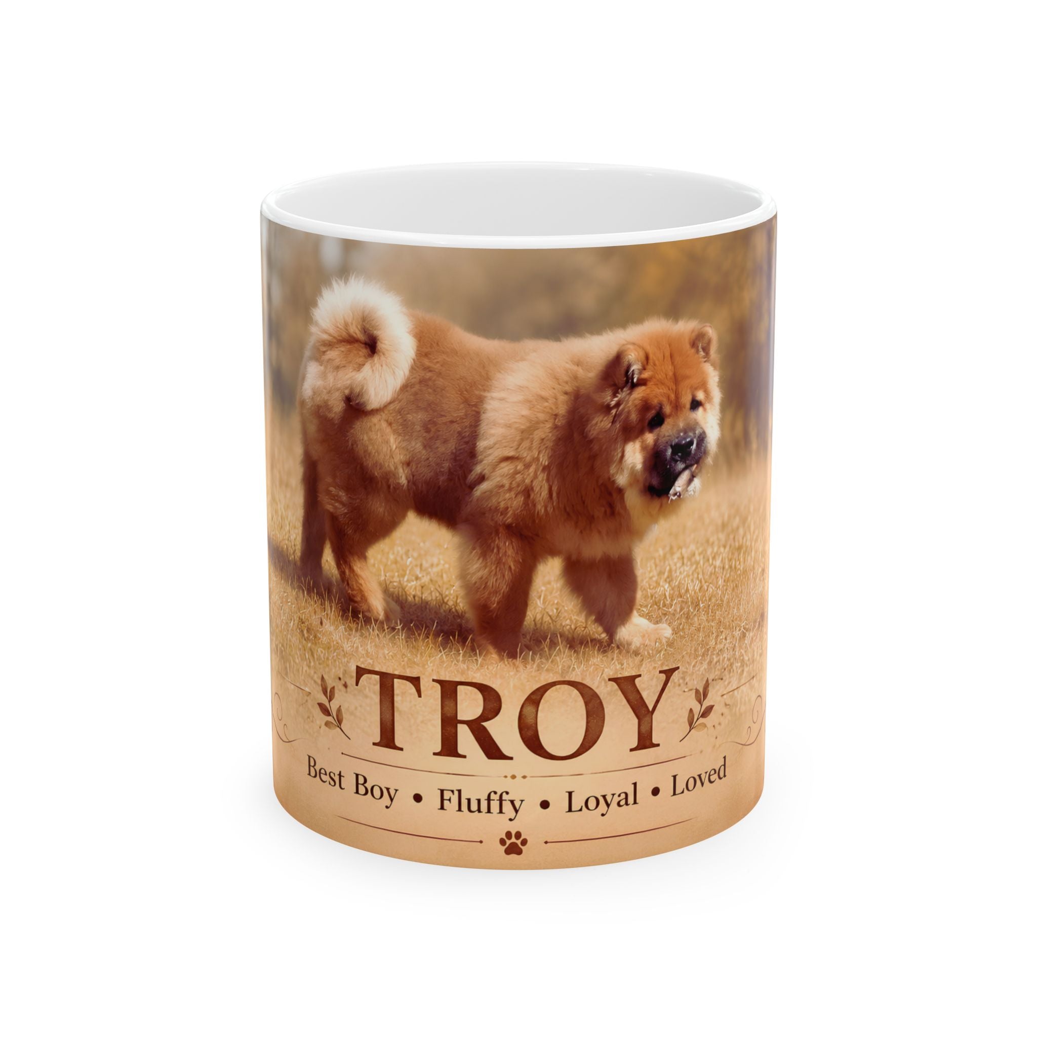 Personalized Dog Photo Mug | Custom Pet Name Ceramic Coffee Cup (11oz & 15oz)