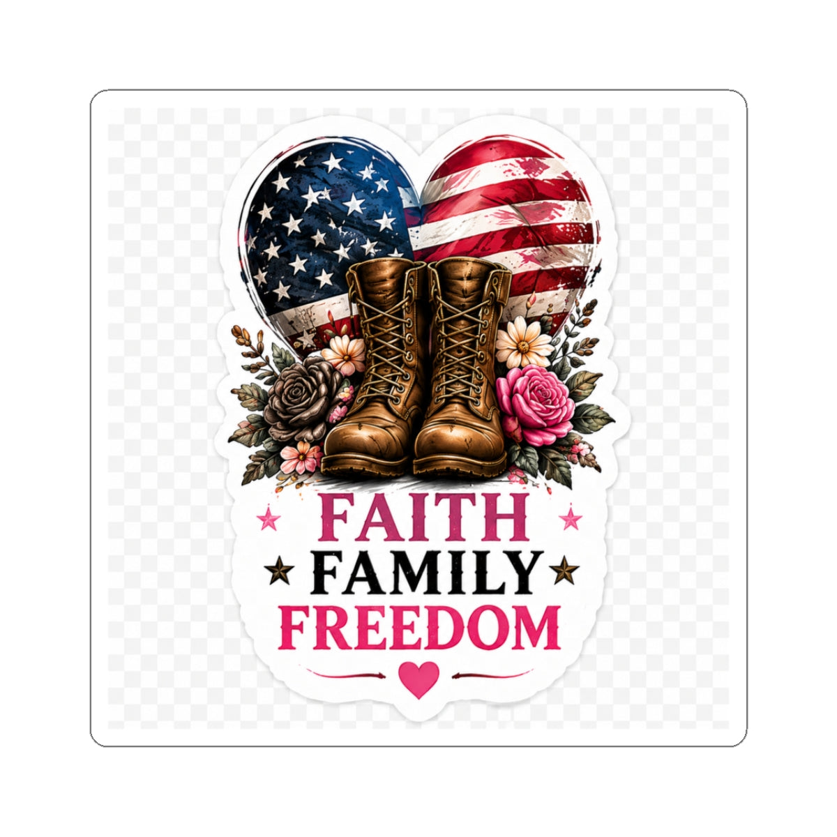 Faith Family Freedom - Kiss-Cut Sticker