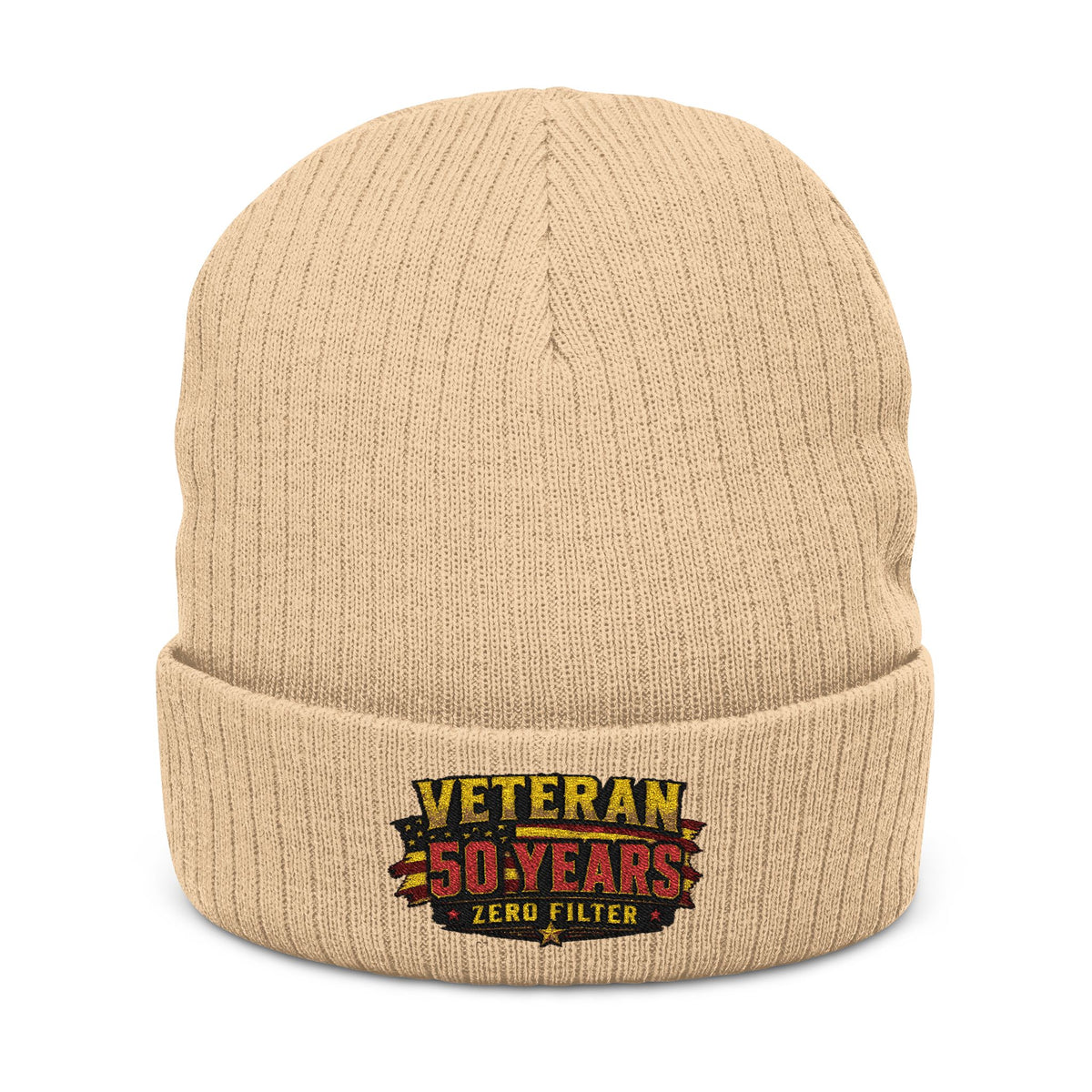 Veteran 50 Years Zero Killer Embroidered Beanie Flag