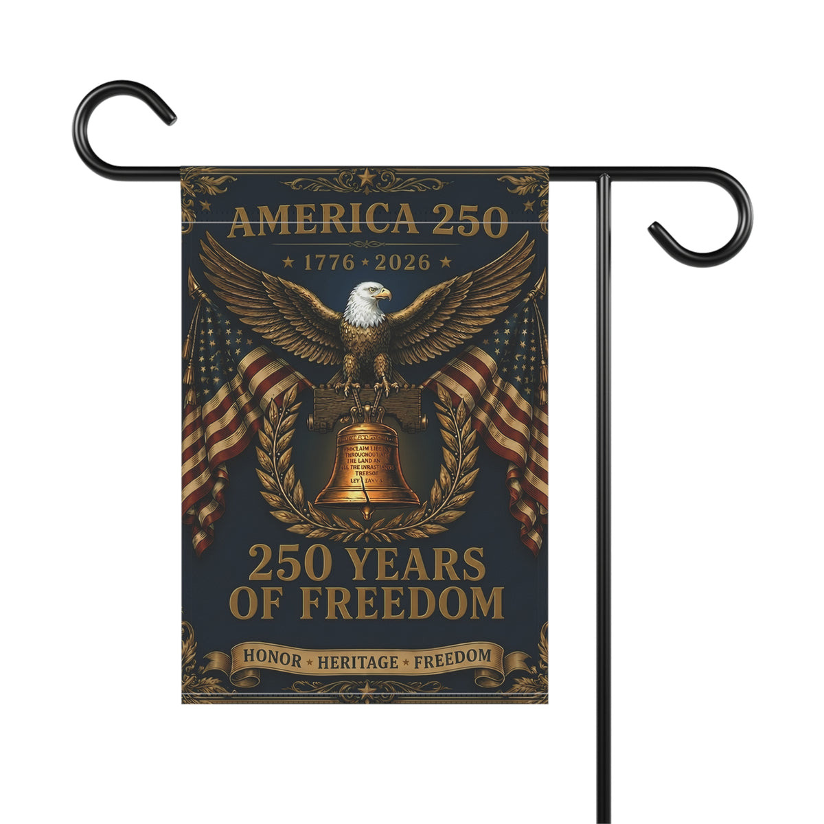 America 250 Garden Flag – 1776–2026 Liberty Eagle & Bell Patriotic Banner