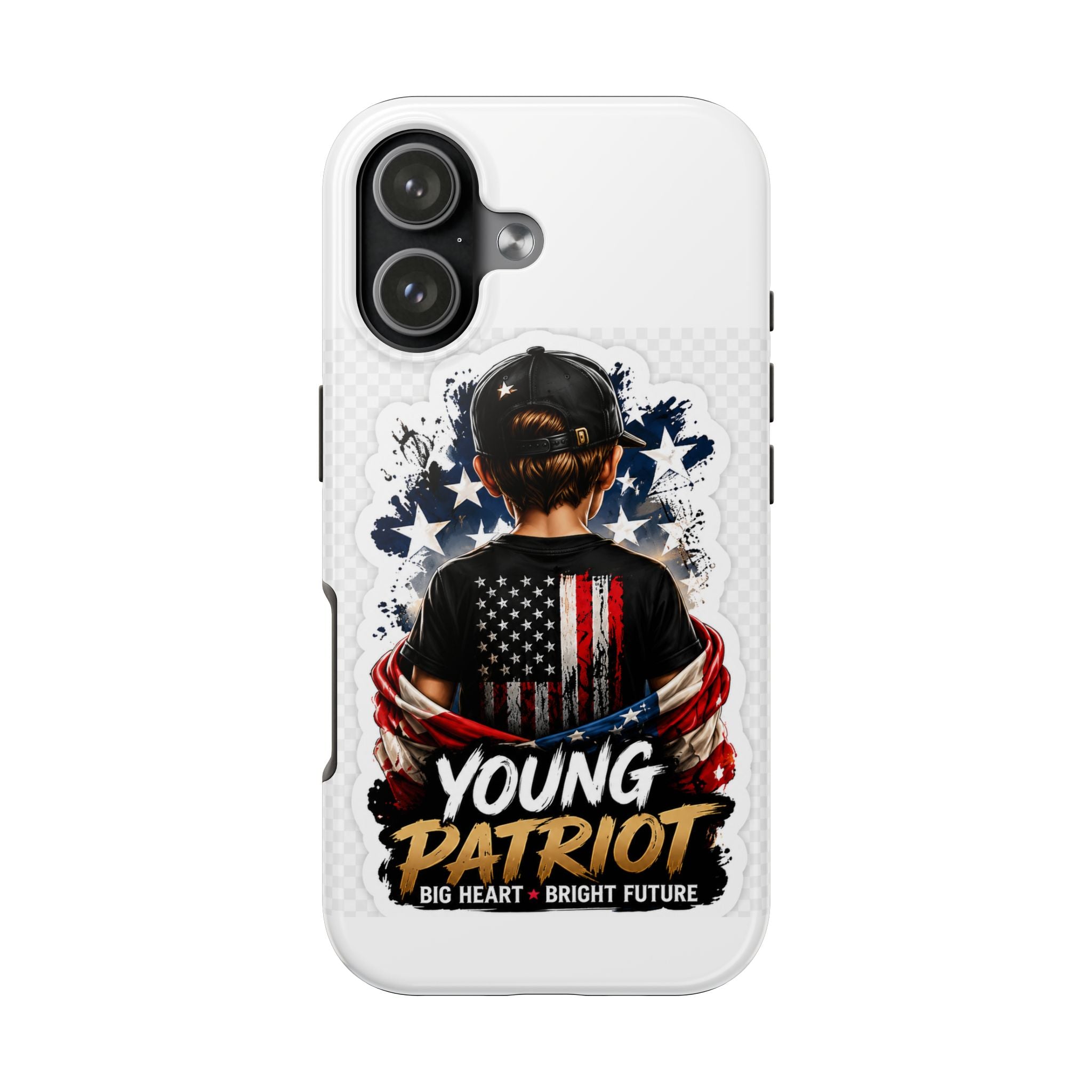 Young Patriot Tough Phone Case — American Flag Kid Design