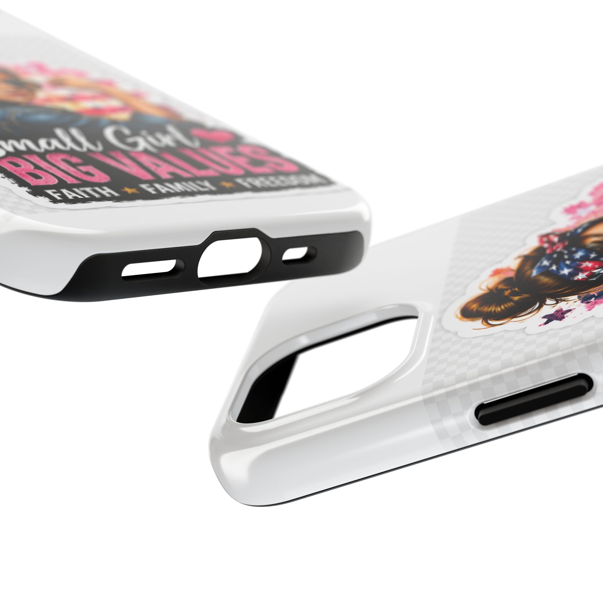 Patriotic 'Small Girl Big Values' Tough Phone Case — Faith, Family & Freedom