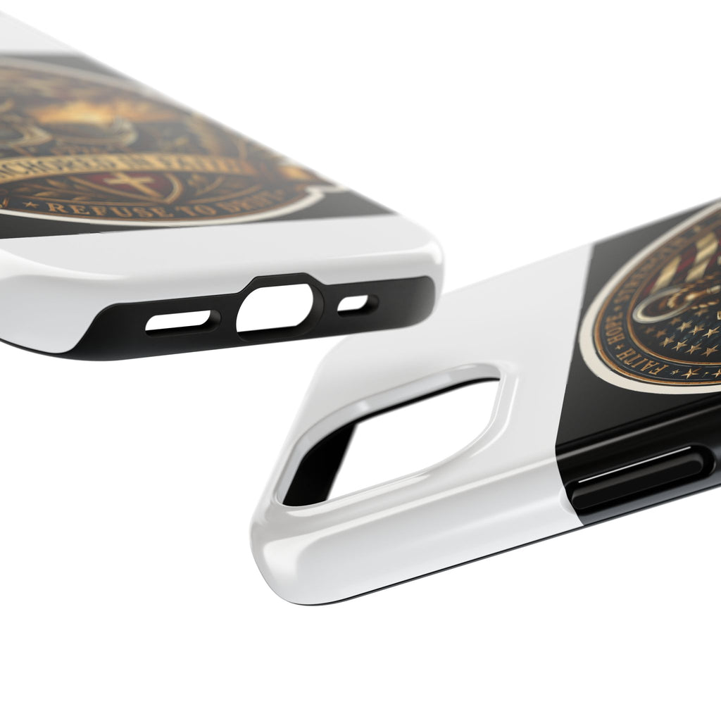 Anchored in Faith Tough Phone Case — Patriotic Anchor & Lighthouse Design (Refuse to Drift)