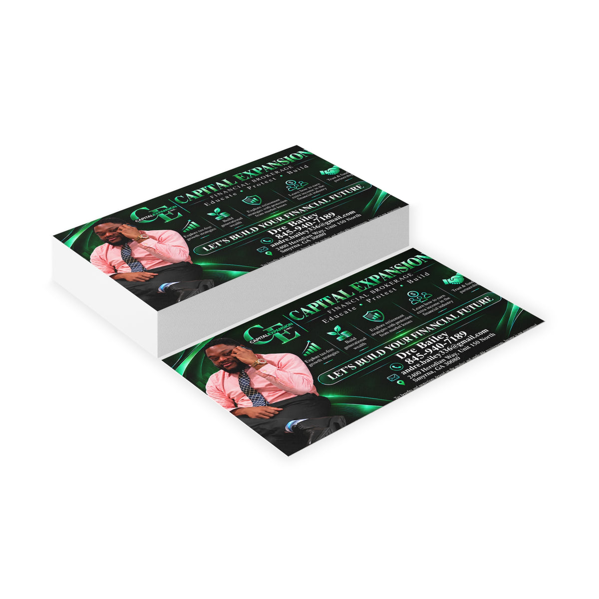 Dre Brown Business Cards – "Let’s Build Your Financial Future"