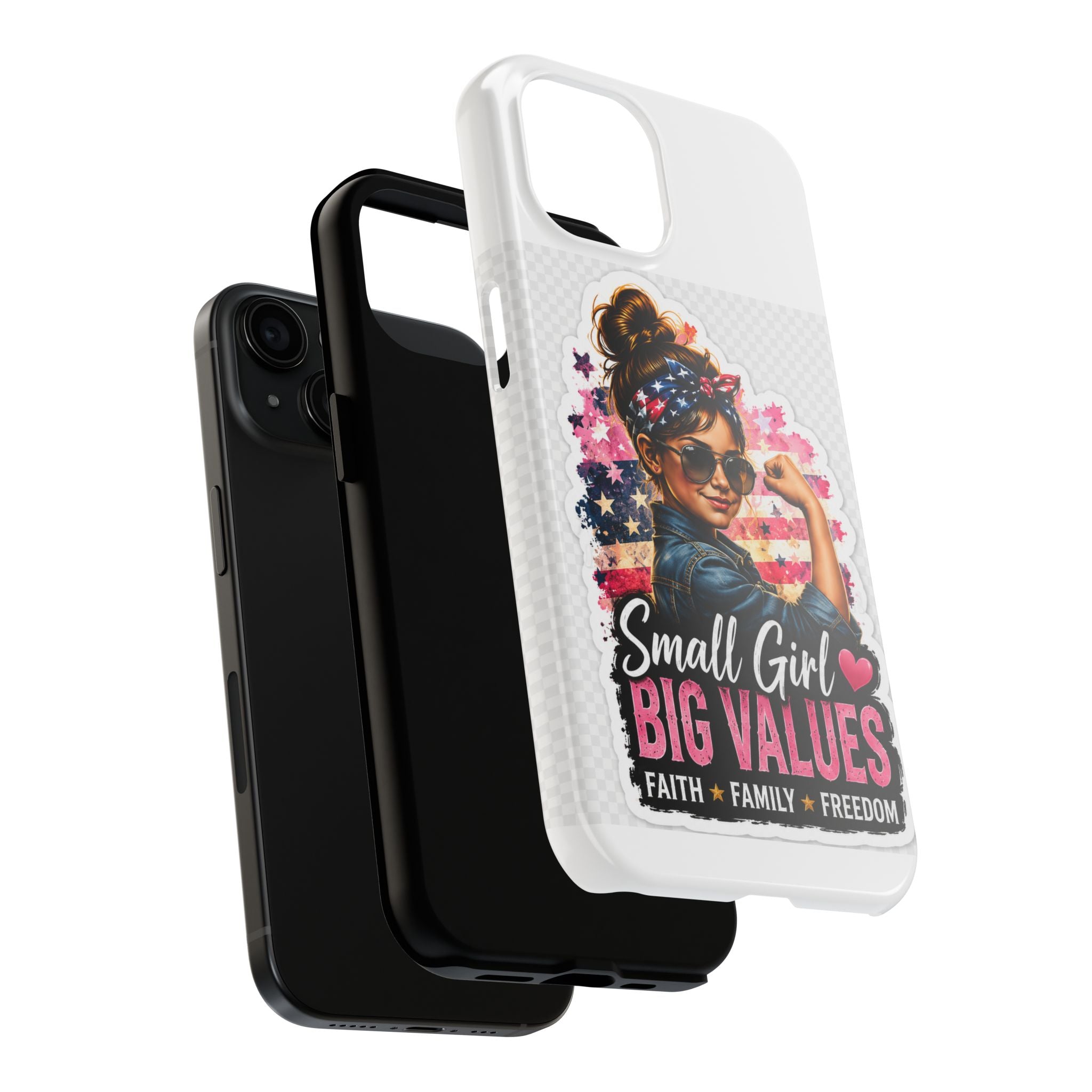 Patriotic 'Small Girl Big Values' Tough Phone Case — Faith, Family & Freedom