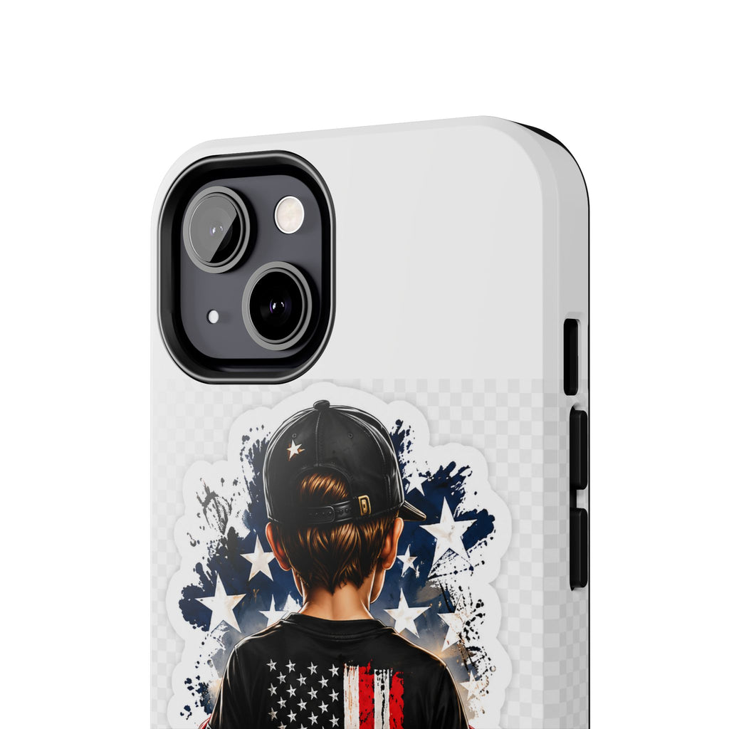 Young Patriot Tough Phone Case — American Flag Kid Design