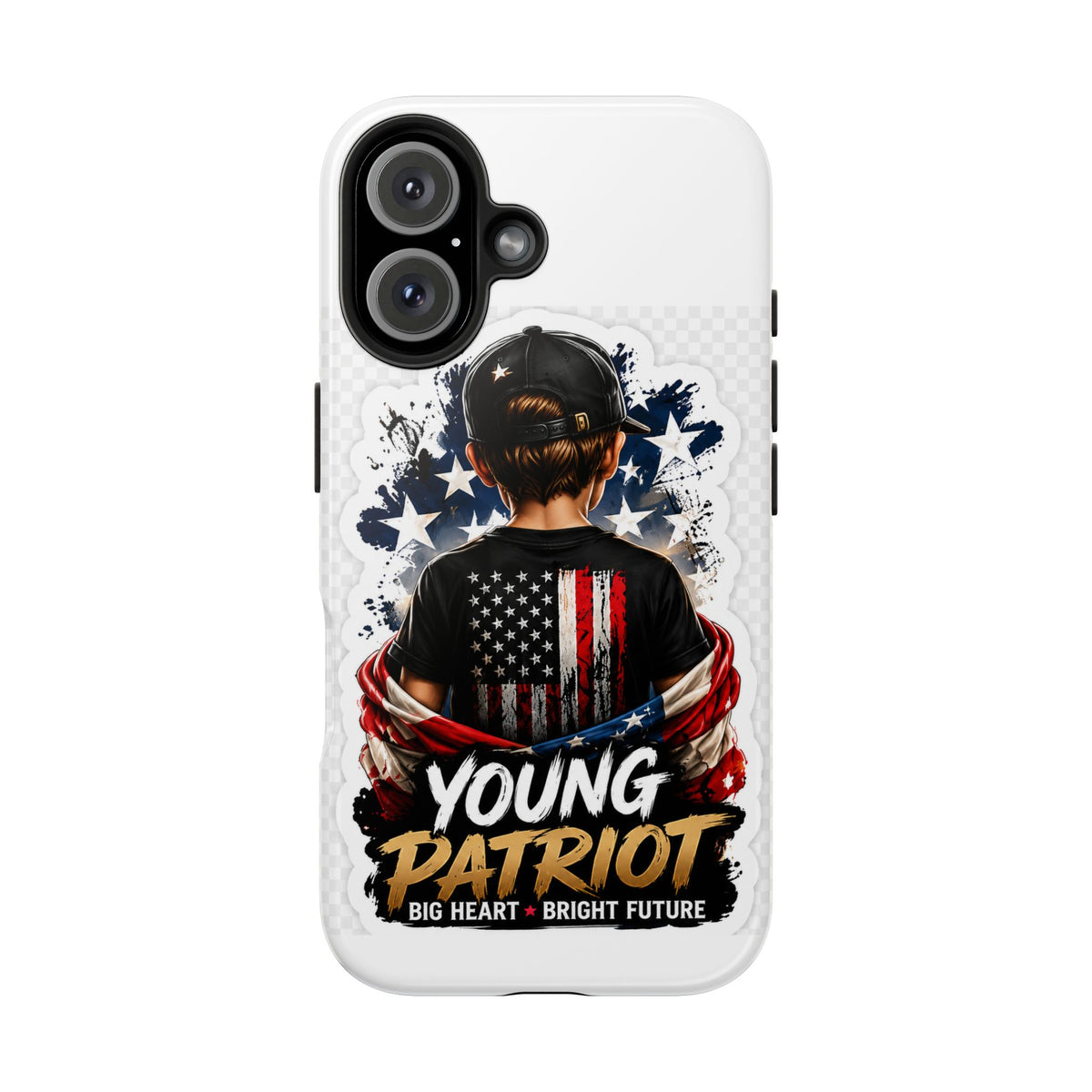 Young Patriot Tough Phone Case — American Flag Kid Design