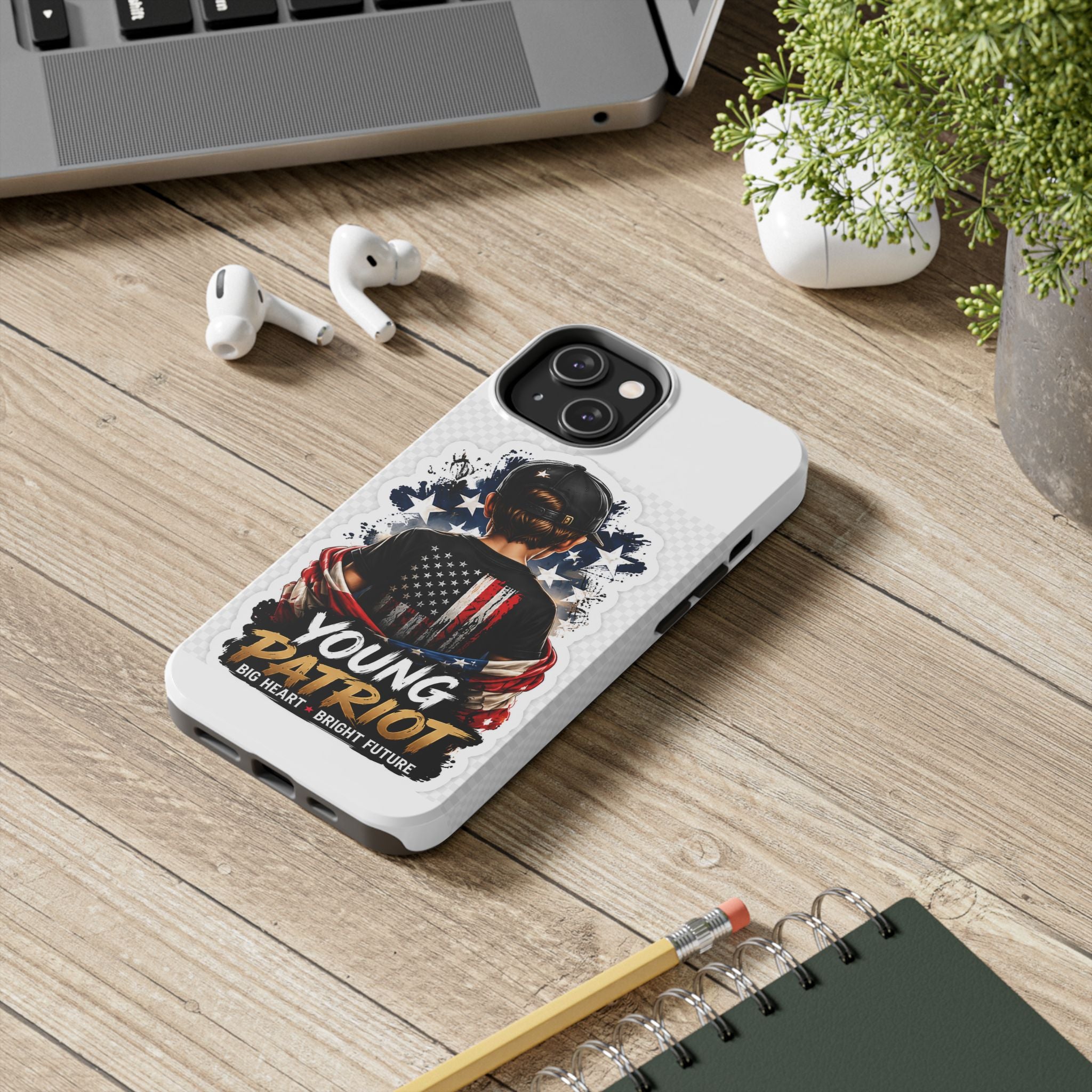 Young Patriot Tough Phone Case — American Flag Kid Design