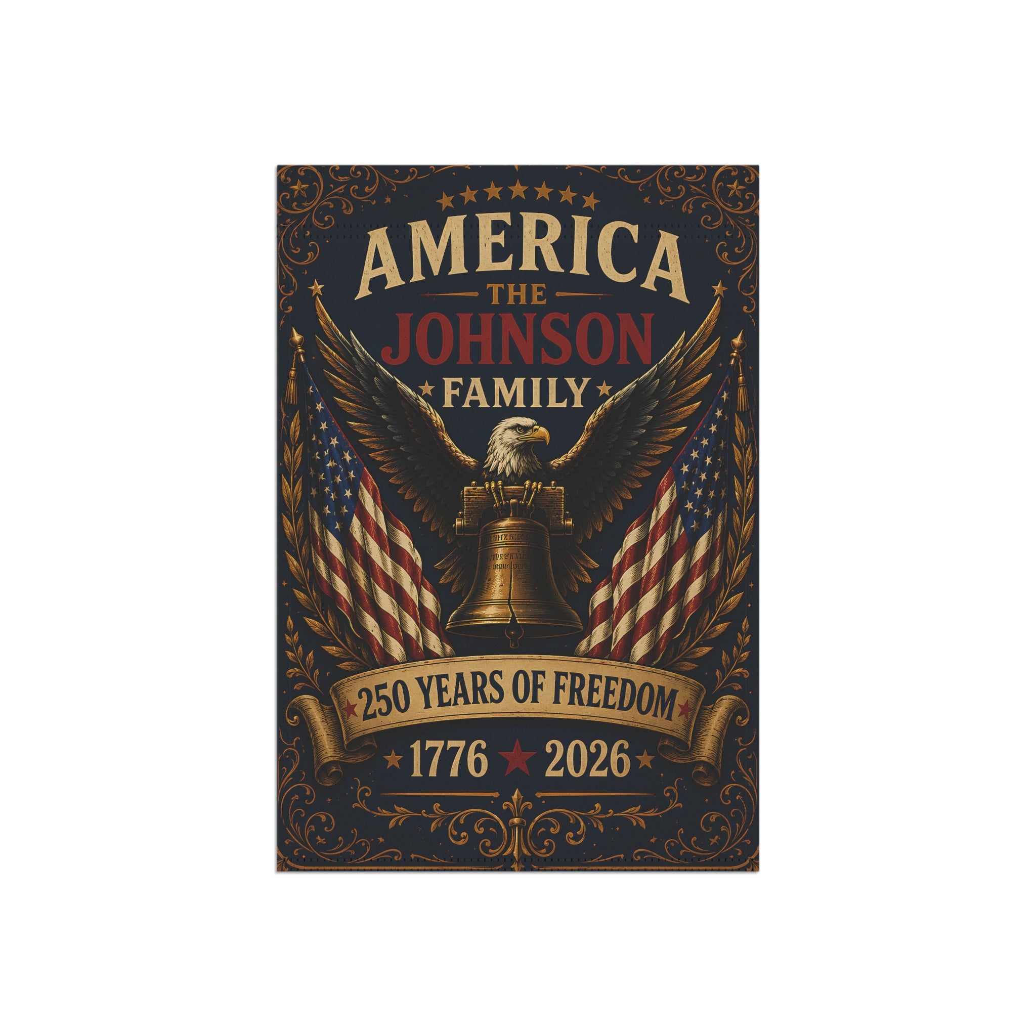 Personalized America 250 Family Heritage Garden Flag
