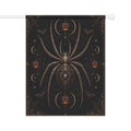 Gothic Spider Halloween Garden Flag – Jack-O'-Lantern & Bat House Banner