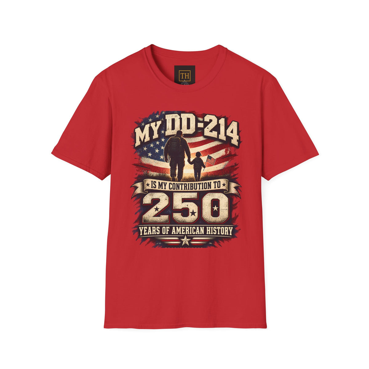 Veteran DD-214 Tribute T-Shirt — "My DD-214 Is My Contribution To 250 Years of American History"
