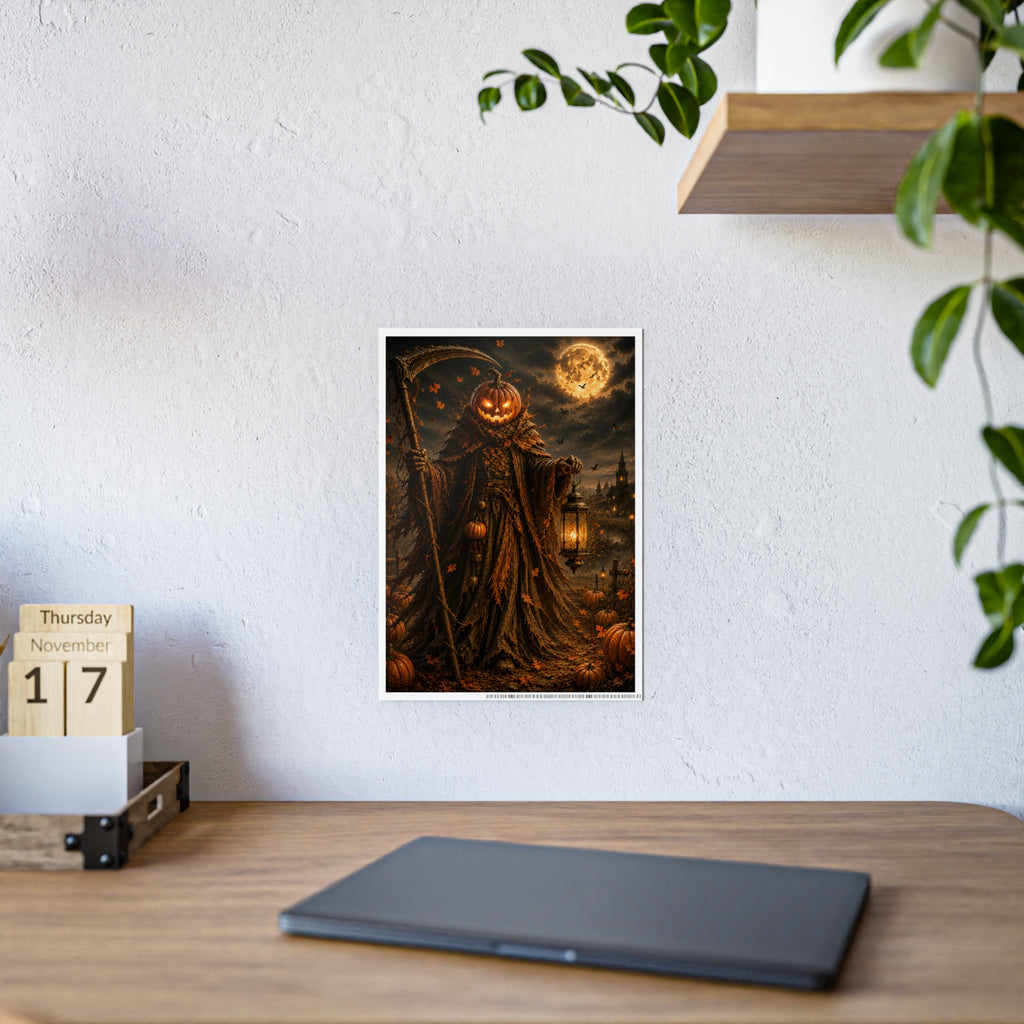 Pumpkin Reaper Gloss Poster — Spooky Halloween Wall Art
