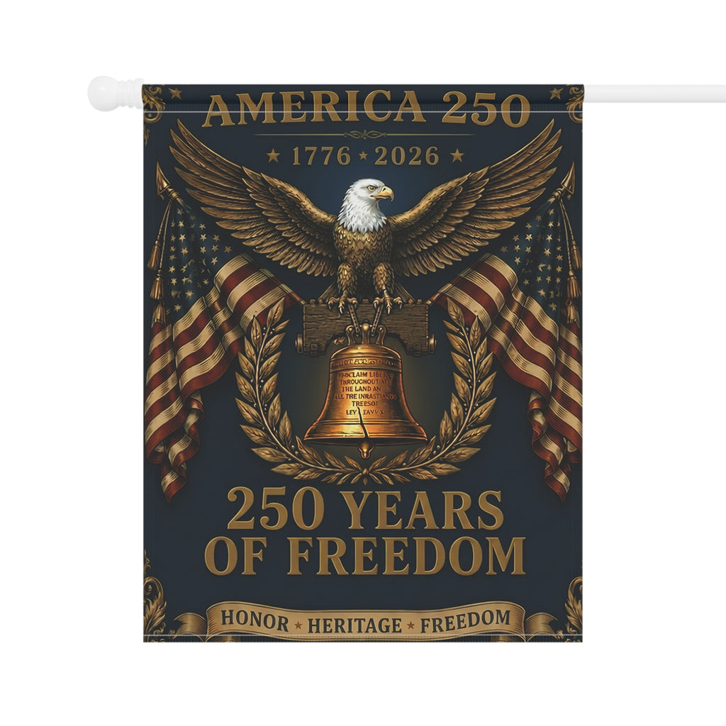 America 250 Garden Flag – 1776–2026 Liberty Eagle & Bell Patriotic Banner