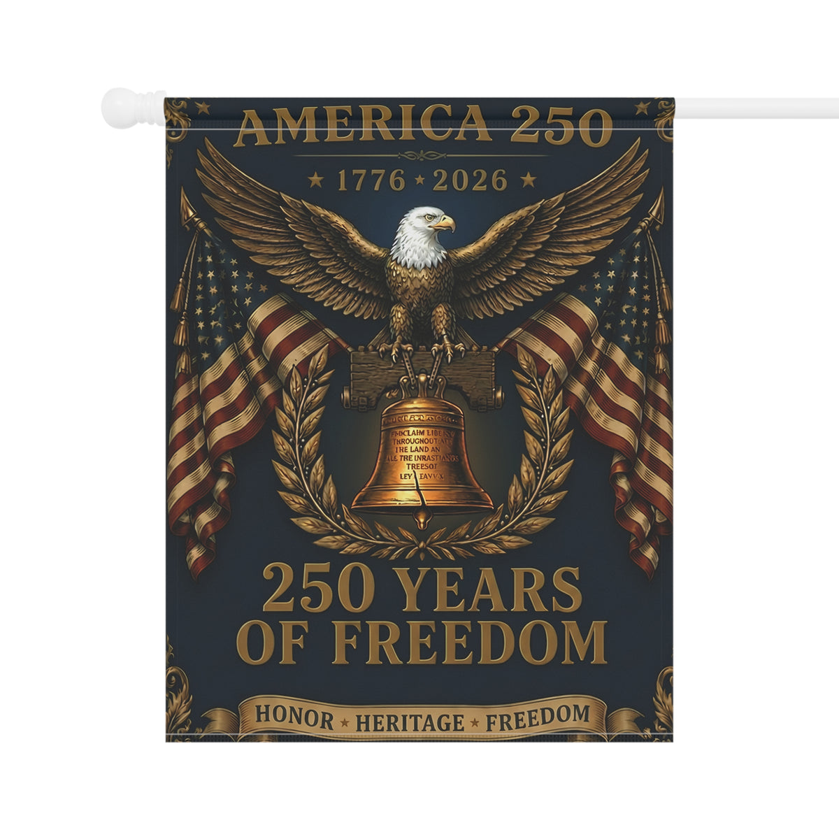 America 250 Garden Flag – 1776–2026 Liberty Eagle & Bell Patriotic Banner