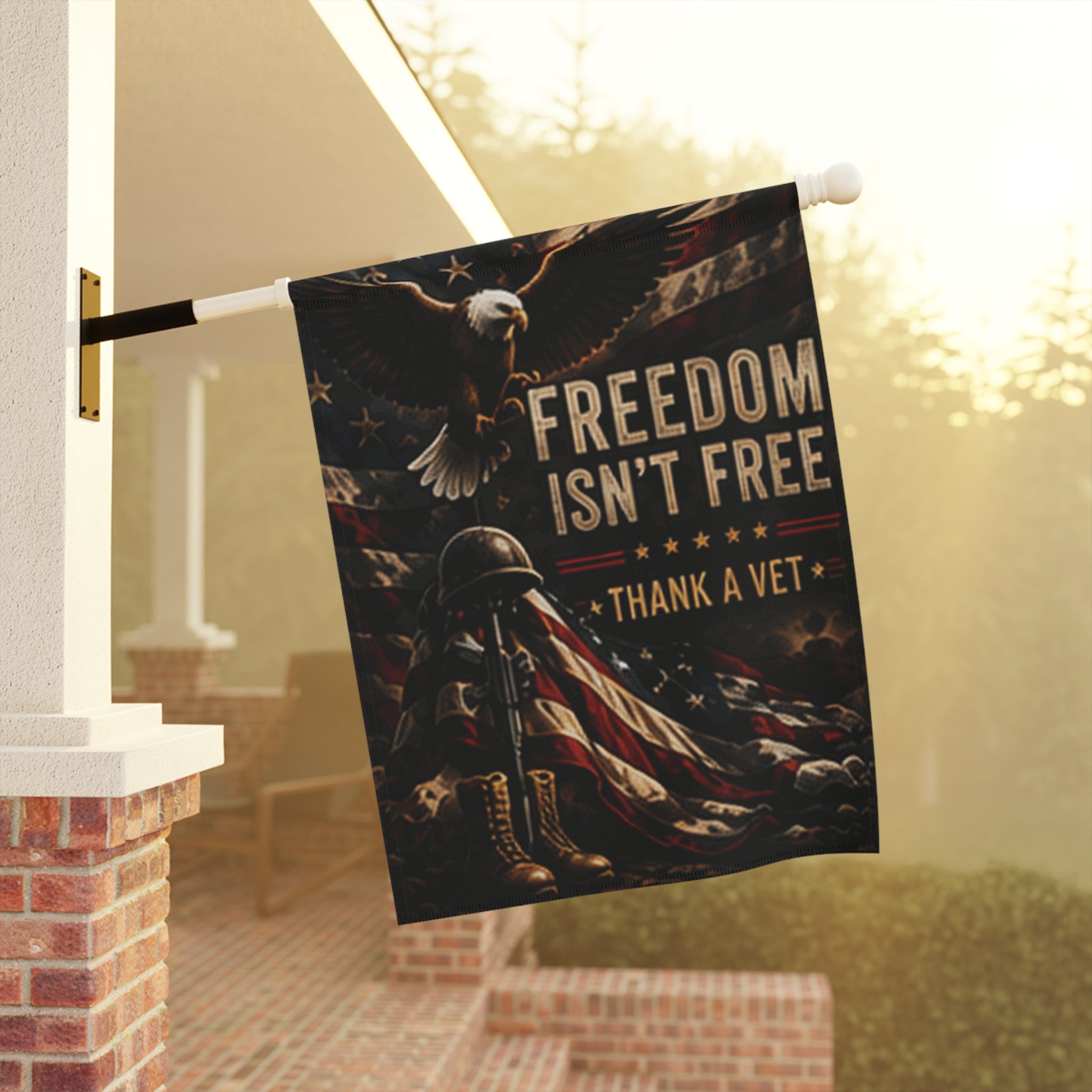 Freedom Isn’t Free Garden Flag | Patriotic Veteran Thank You Banner