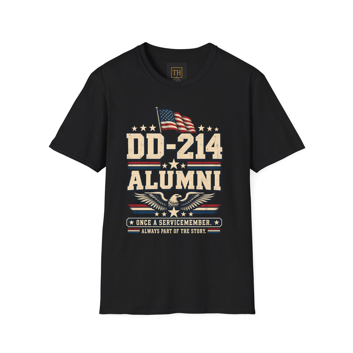 DD-214 Alumni Veteran T‑Shirt — Once a Servicemember Patriotic Military Tribute