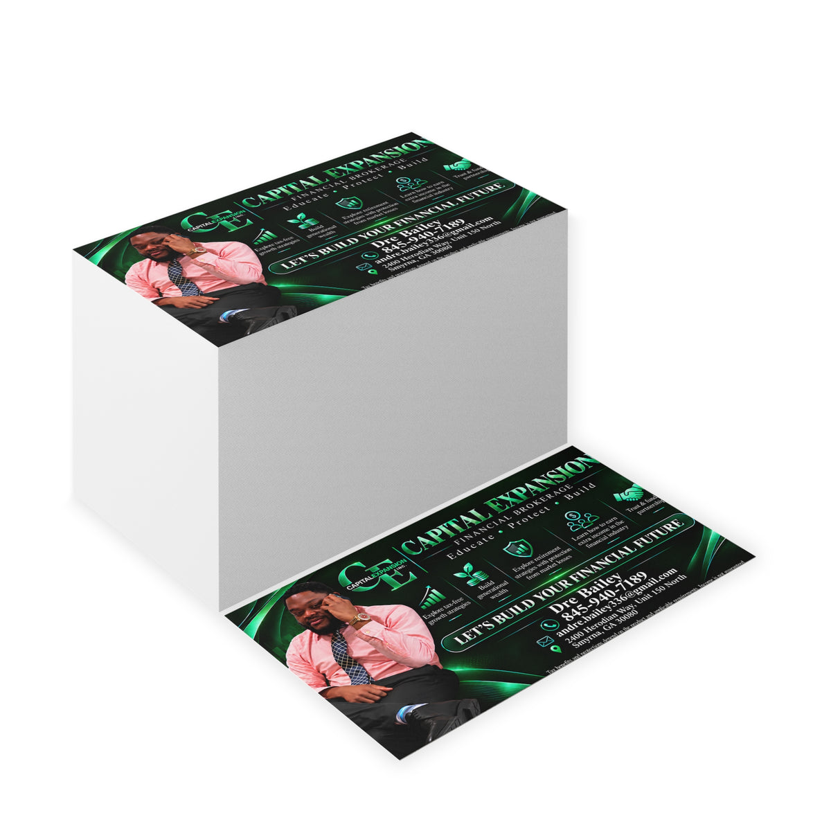 Dre Brown Business Cards – "Let’s Build Your Financial Future"