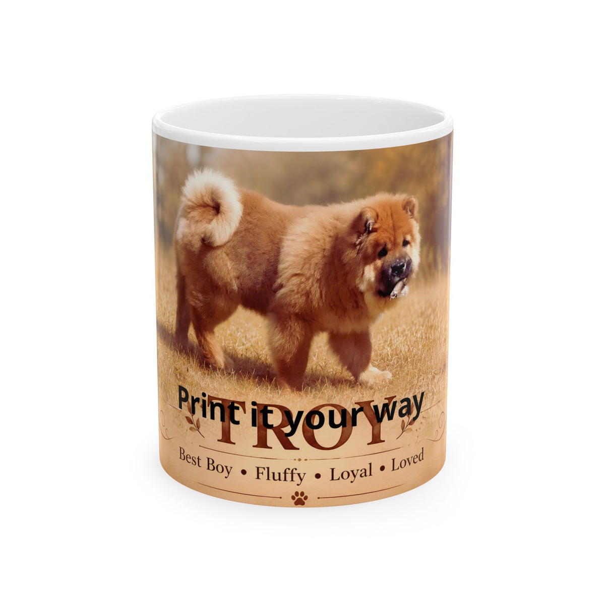 Personalized Dog Photo Mug | Custom Pet Name Ceramic Coffee Cup (11oz & 15oz)