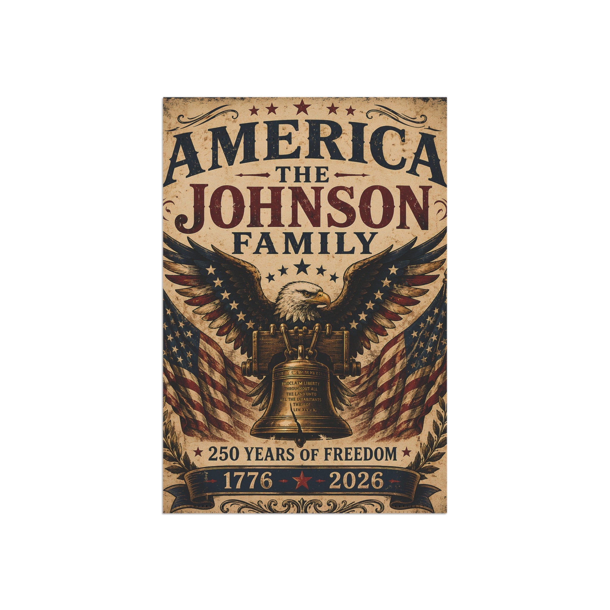 Personalized America 250 Family Heritage Garden Flag