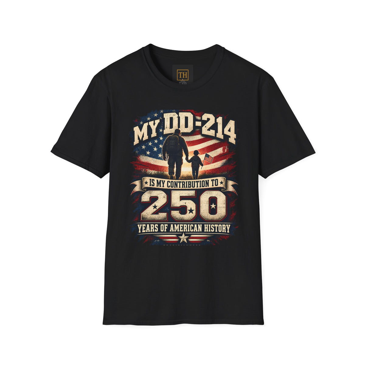 Veteran DD-214 Tribute T-Shirt — "My DD-214 Is My Contribution To 250 Years of American History"