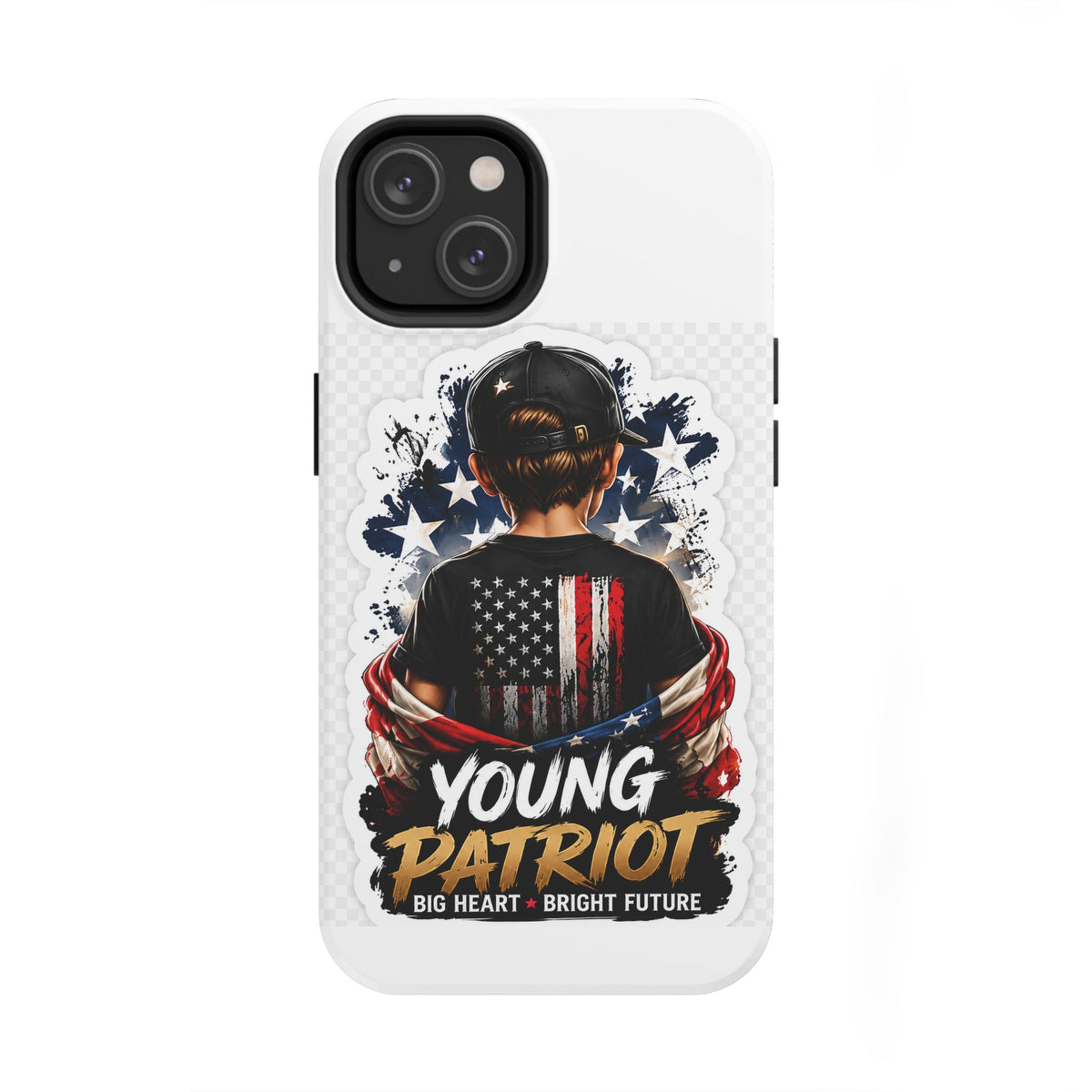 Young Patriot Tough Phone Case — American Flag Kid Design