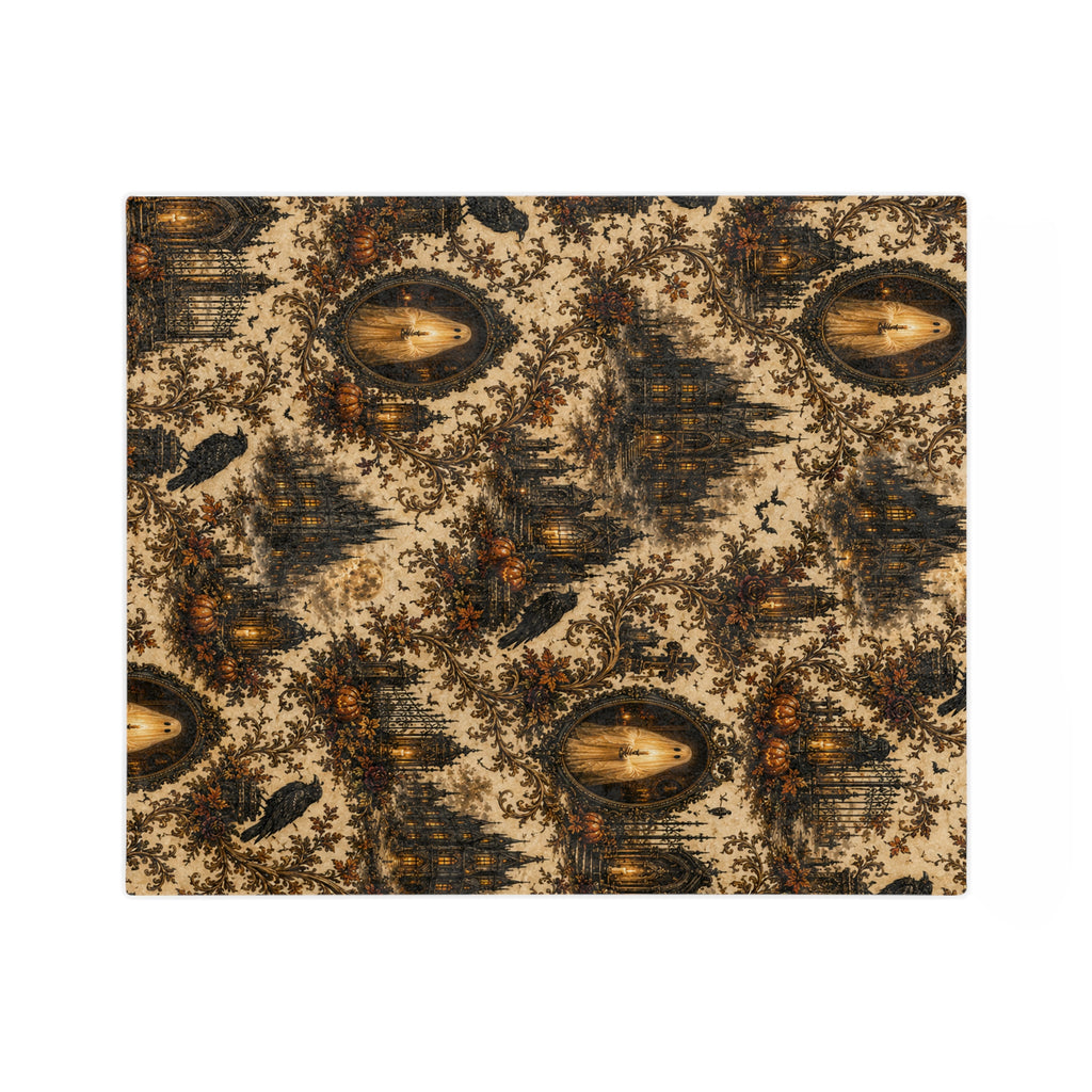Vintage Gothic Toile | Velveteen Microfiber Blanket
