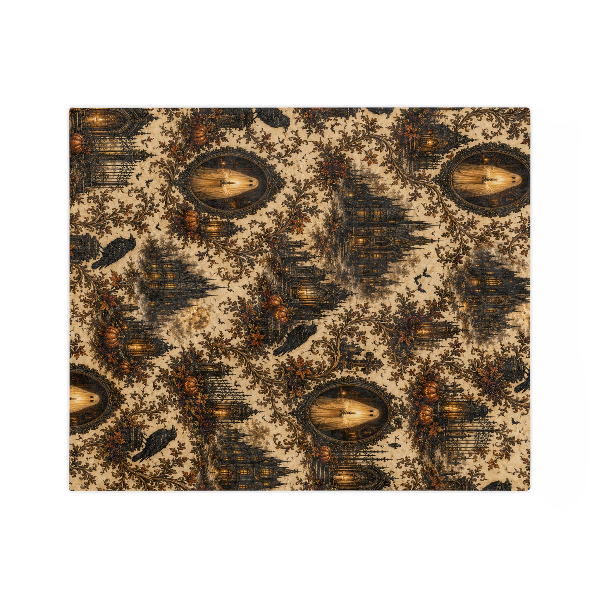 Vintage Gothic Toile | Velveteen Microfiber Blanket