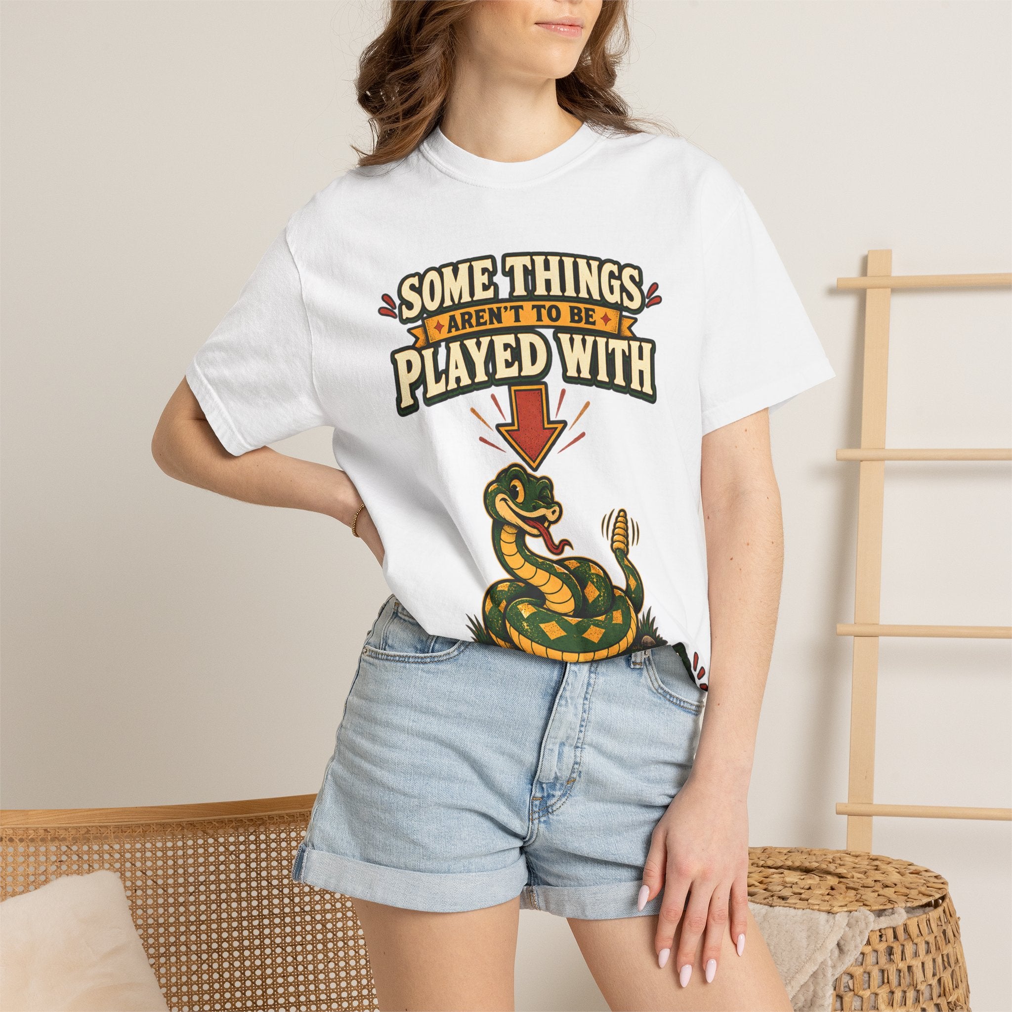 Snake Graphic T-Shirt | "Some Things Aren't to Be Played With, This One You Can" (I Won't Bite)