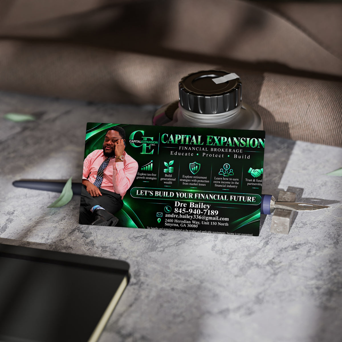Dre Brown Business Cards – "Let’s Build Your Financial Future"