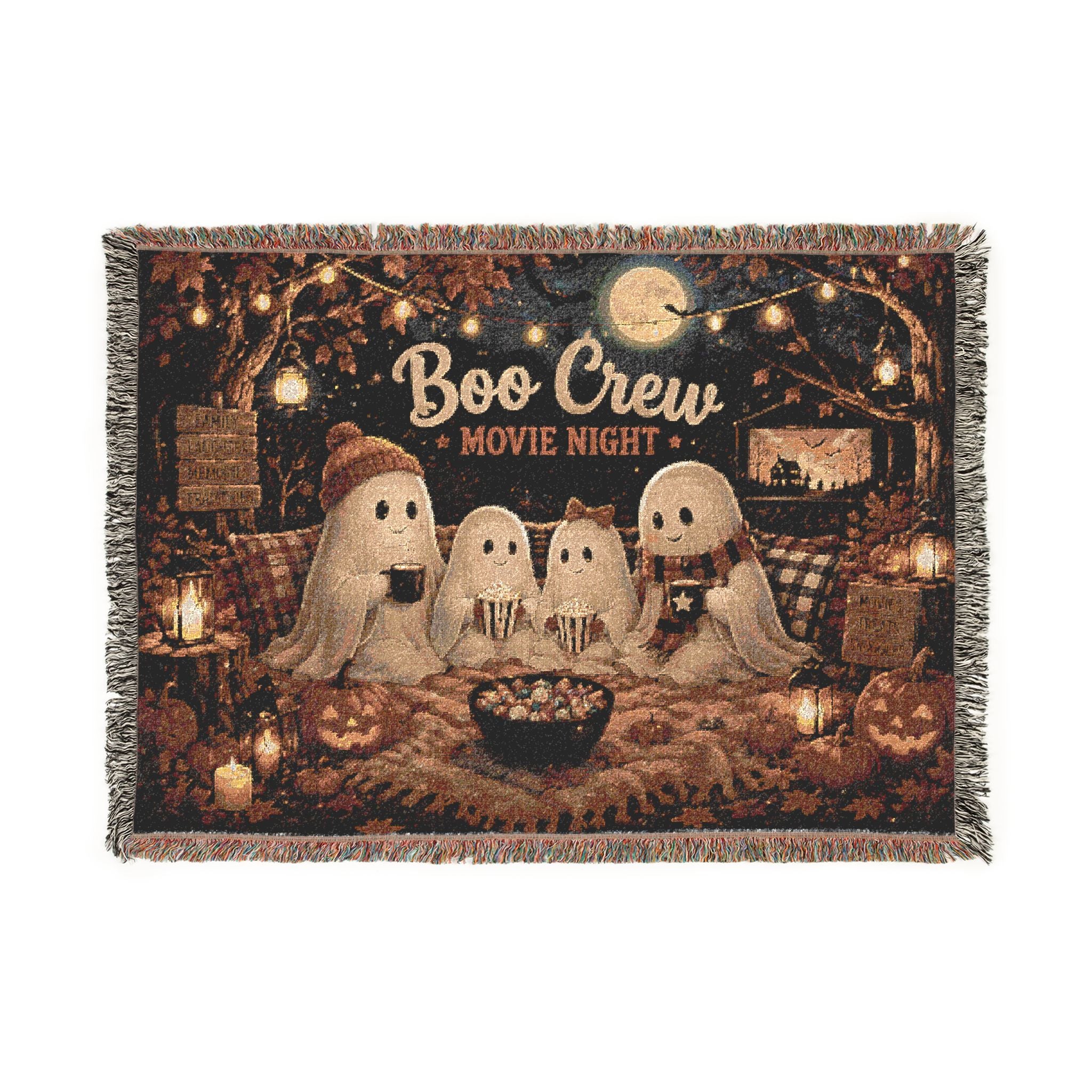 Boo Crew Halloween Woven Blanket