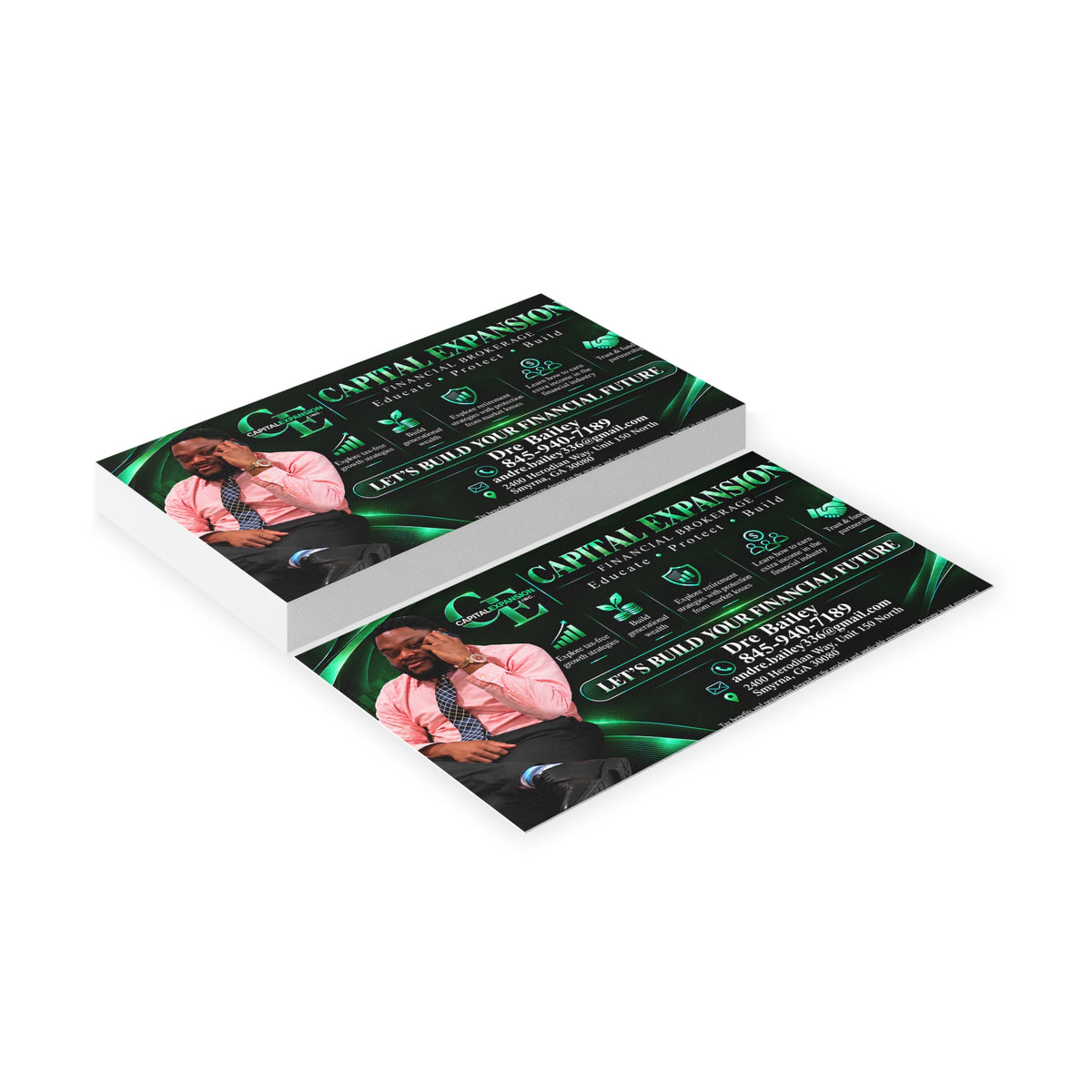 Dre Brown Business Cards – "Let’s Build Your Financial Future"