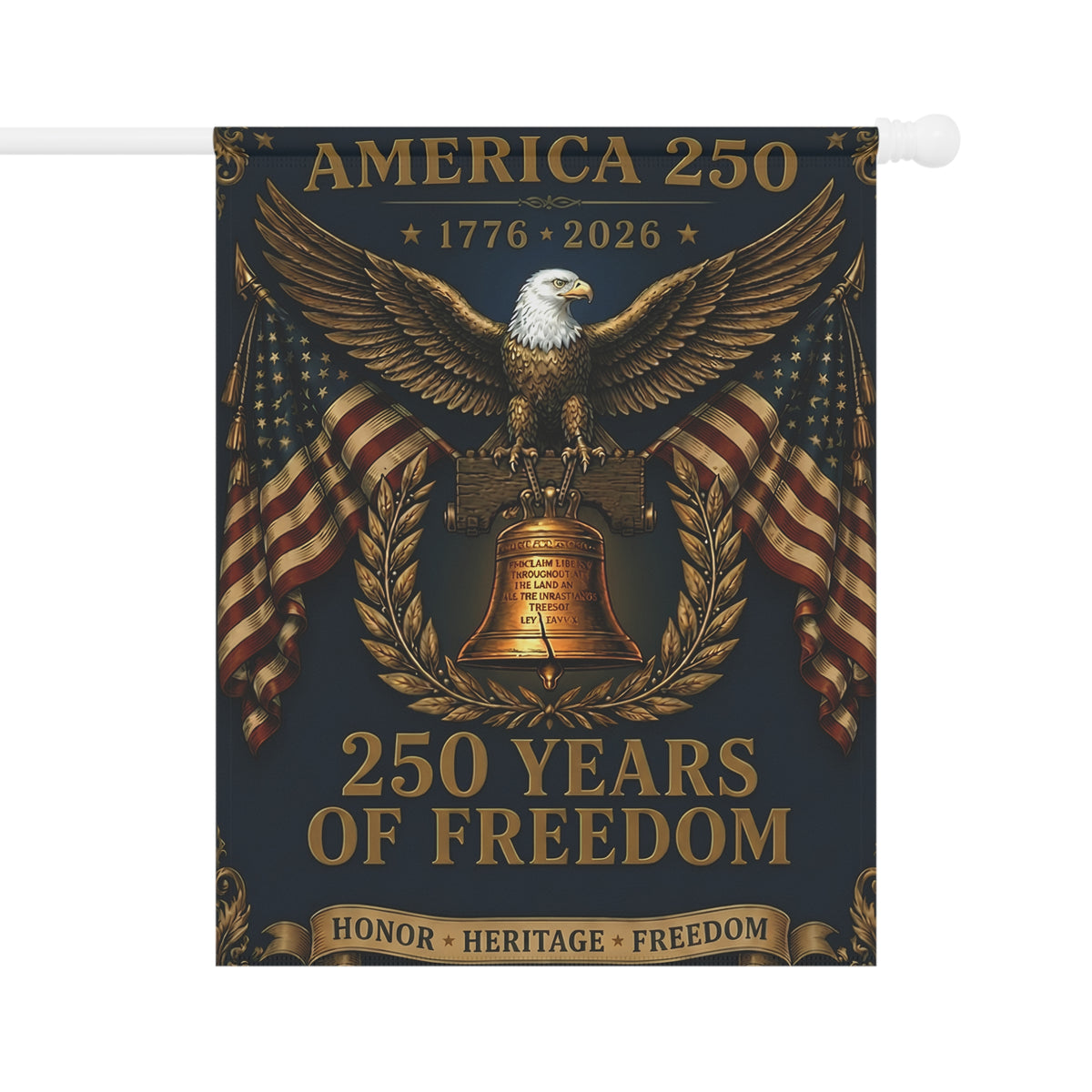 America 250 Garden Flag – 1776–2026 Liberty Eagle & Bell Patriotic Banner