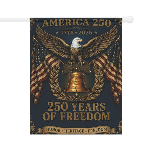 America 250 Garden Flag – 1776–2026 Liberty Eagle & Bell Patriotic Banner