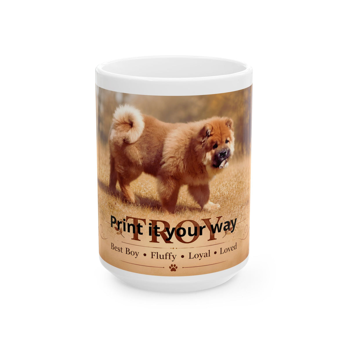 Personalized Dog Photo Mug | Custom Pet Name Ceramic Coffee Cup (11oz & 15oz)
