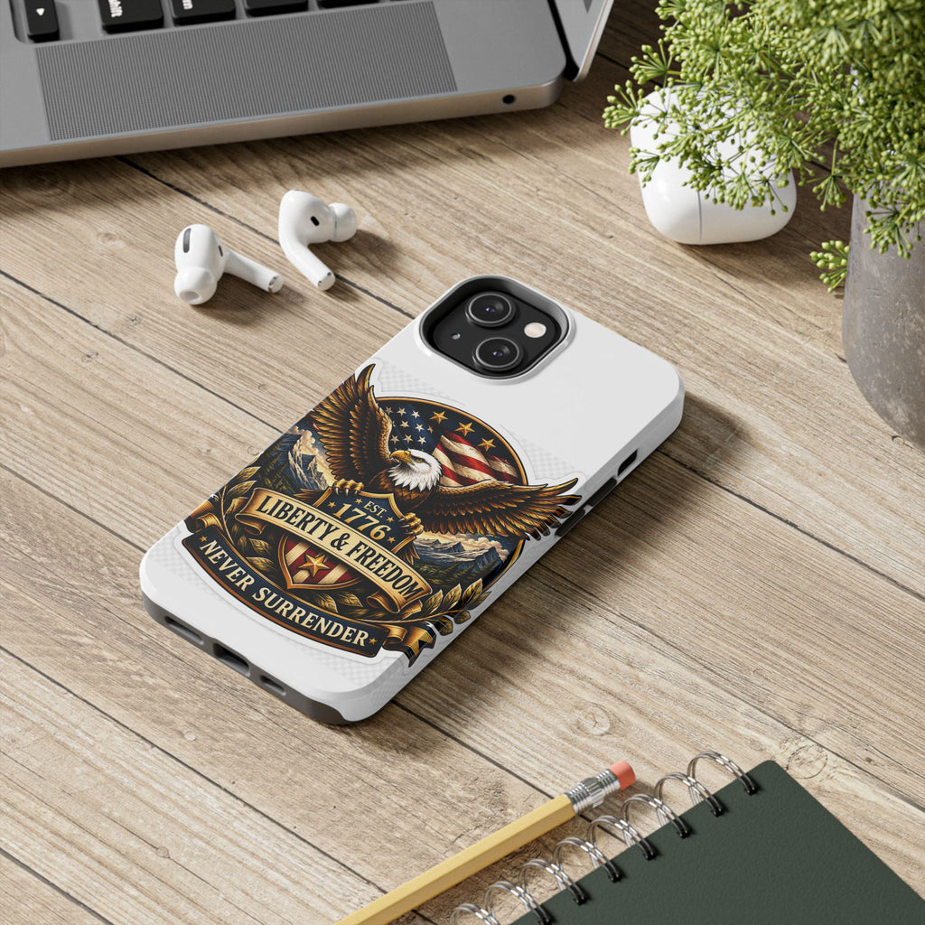 Patriotic Eagle Phone Case — "Liberty & Freedom 1776" Tough Protective Case