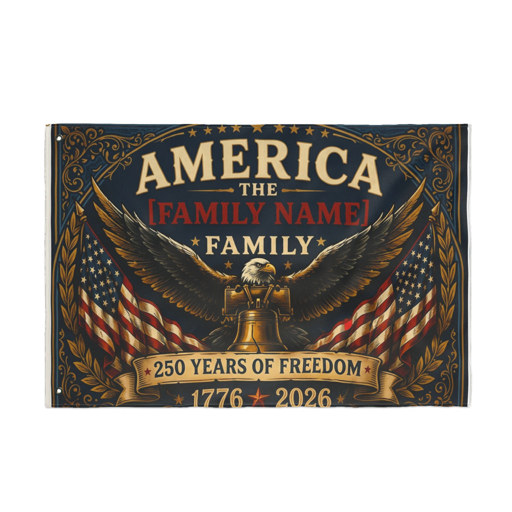 Heritage Crest Flag — 250 Years of Freedom Double-Sided Patriotic Flag (1776–2026)