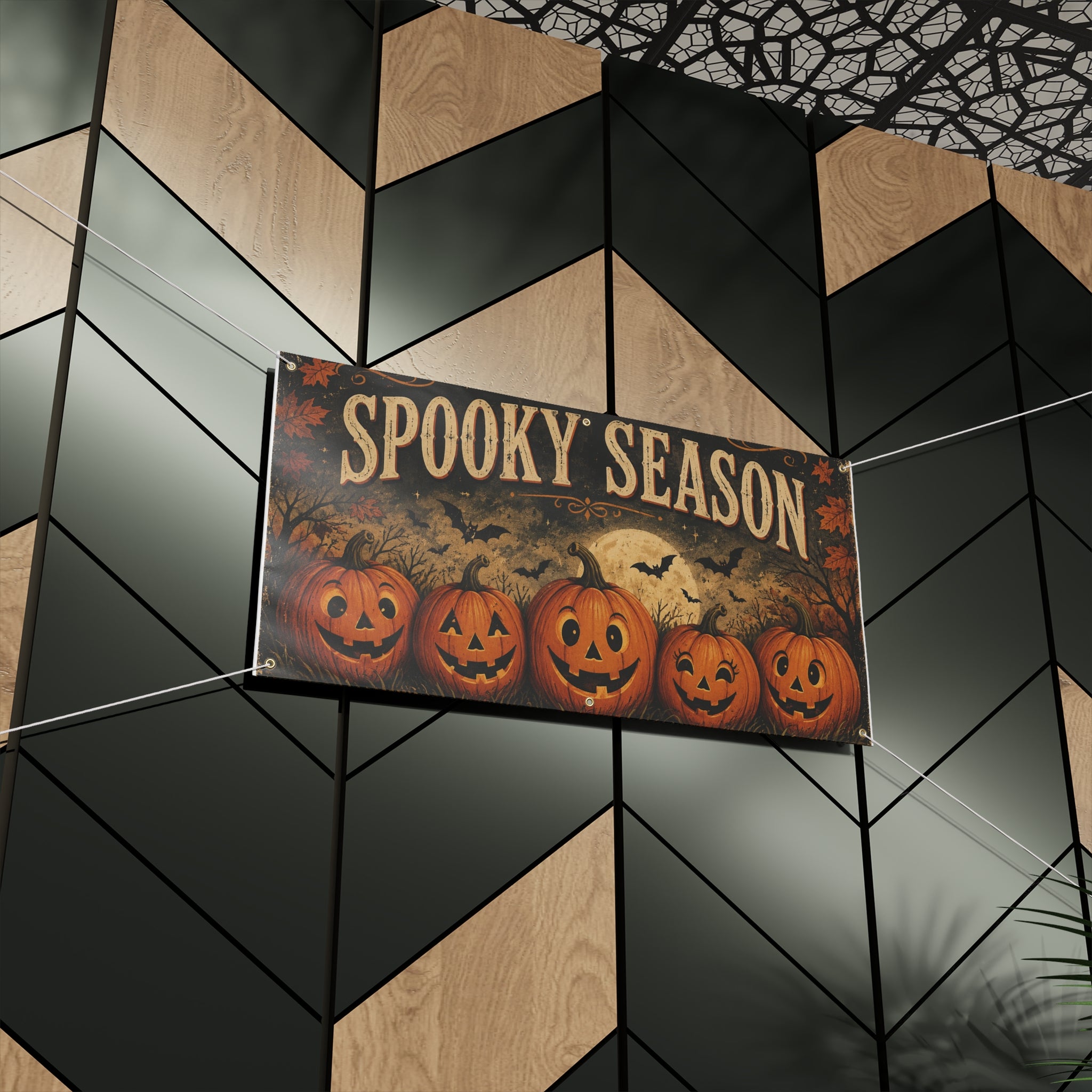 Spooky Season Pumpkin Banner - Halloween Outdoor/Indoor Decoration