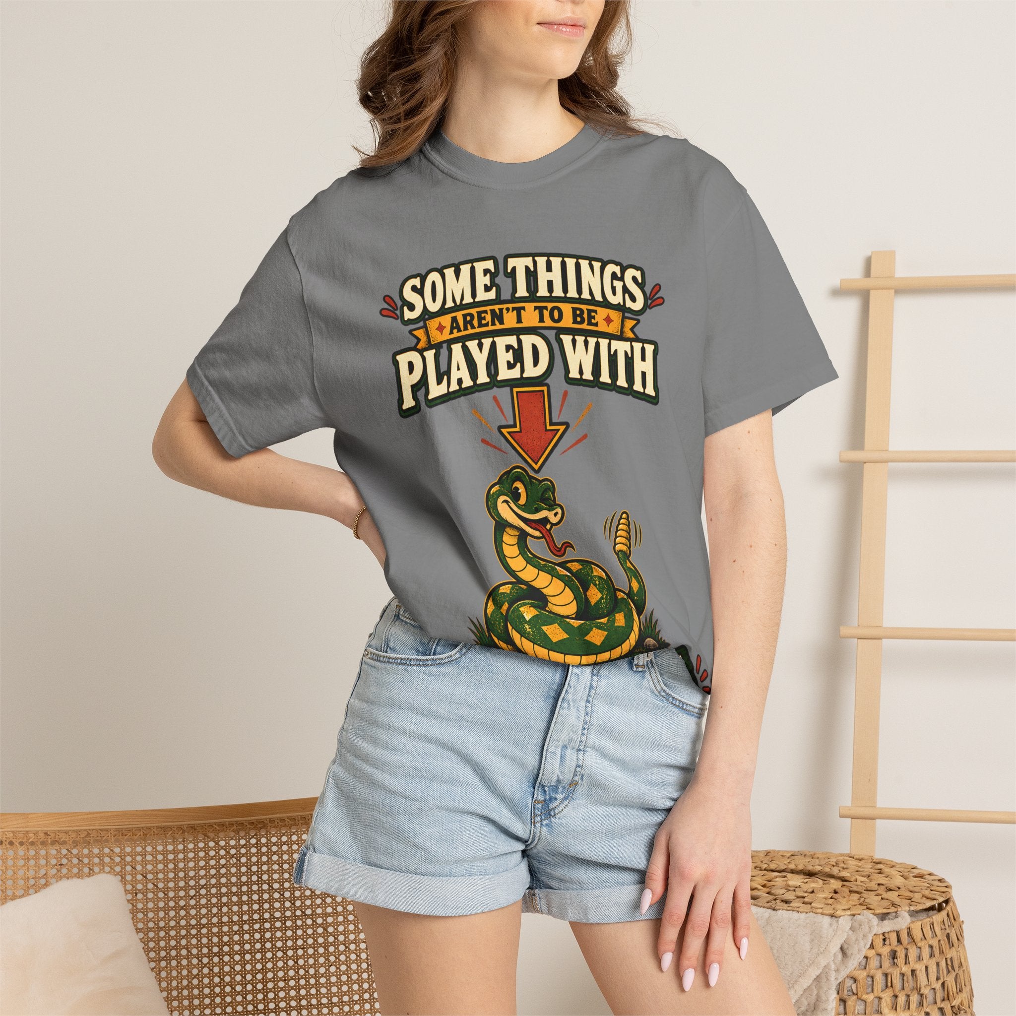 Snake Graphic T-Shirt | "Some Things Aren't to Be Played With, This One You Can" (I Won't Bite)