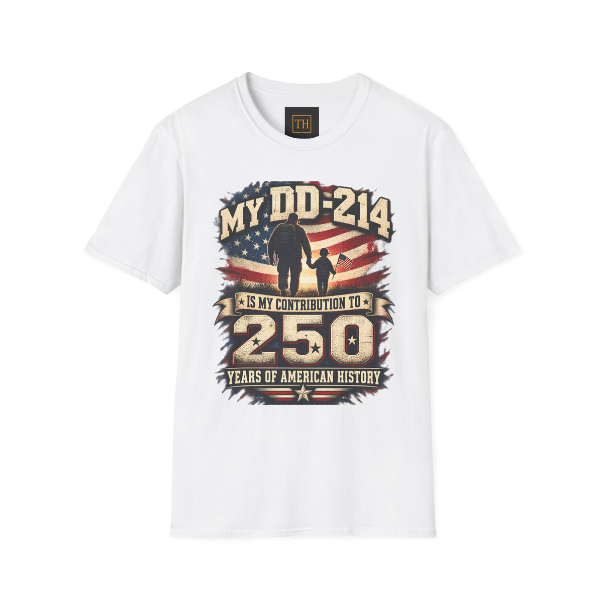 Veteran DD-214 Tribute T-Shirt — "My DD-214 Is My Contribution To 250 Years of American History"