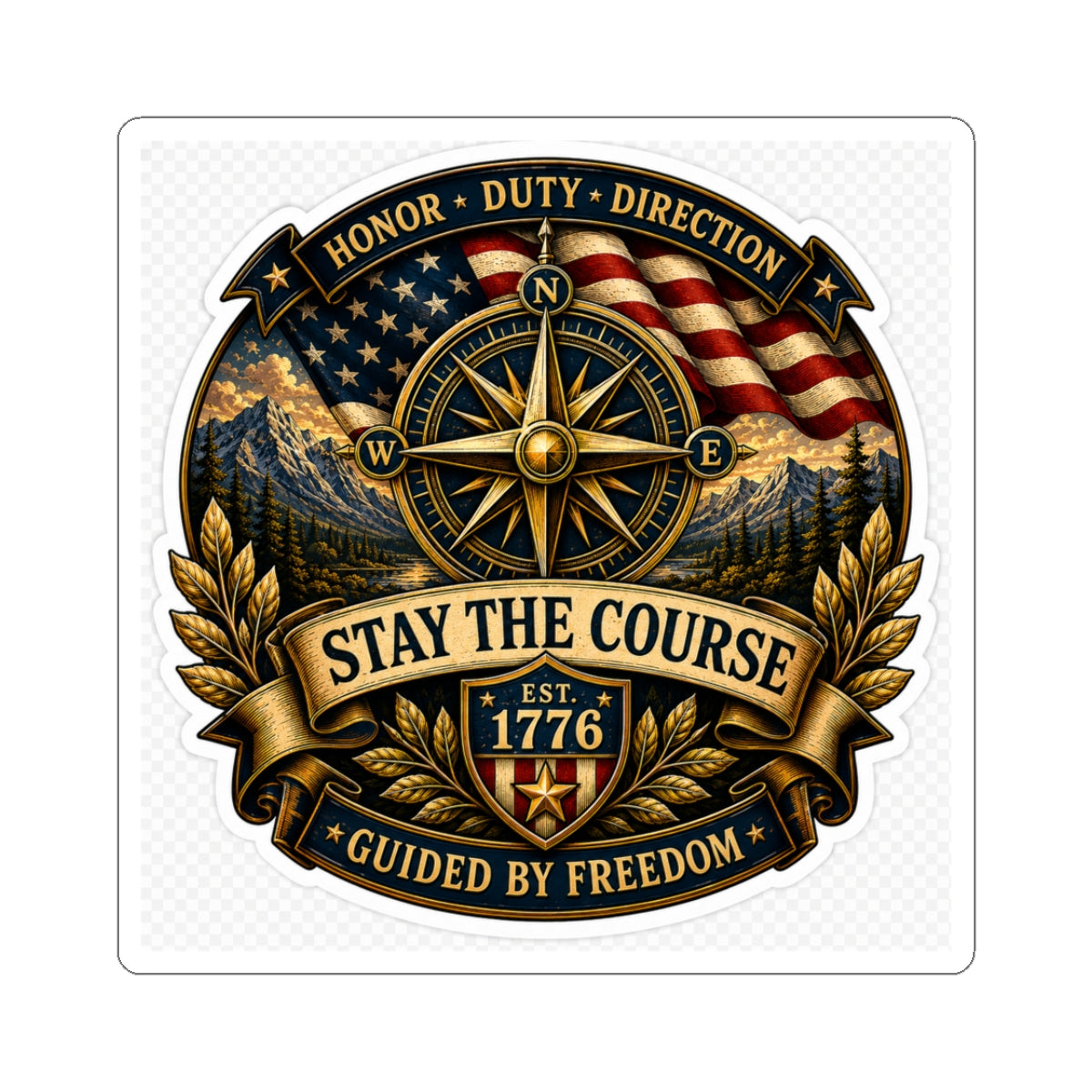 Stay the Course Compass — Kiss-Cut