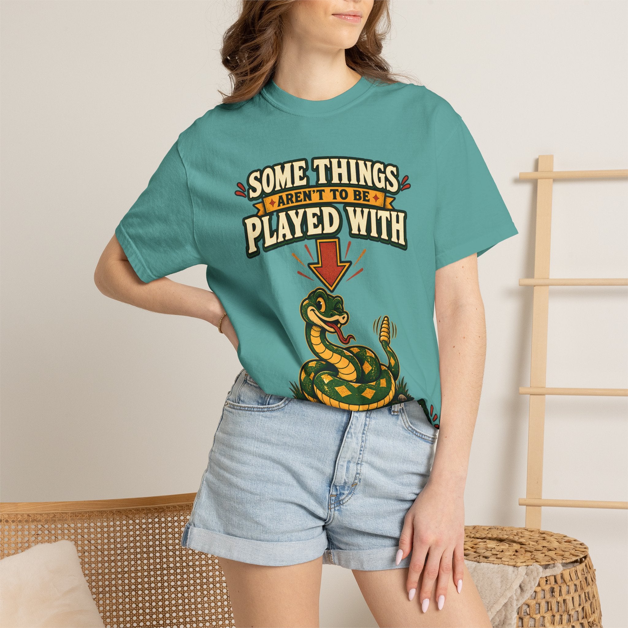 Snake Graphic T-Shirt | "Some Things Aren't to Be Played With, This One You Can" (I Won't Bite)