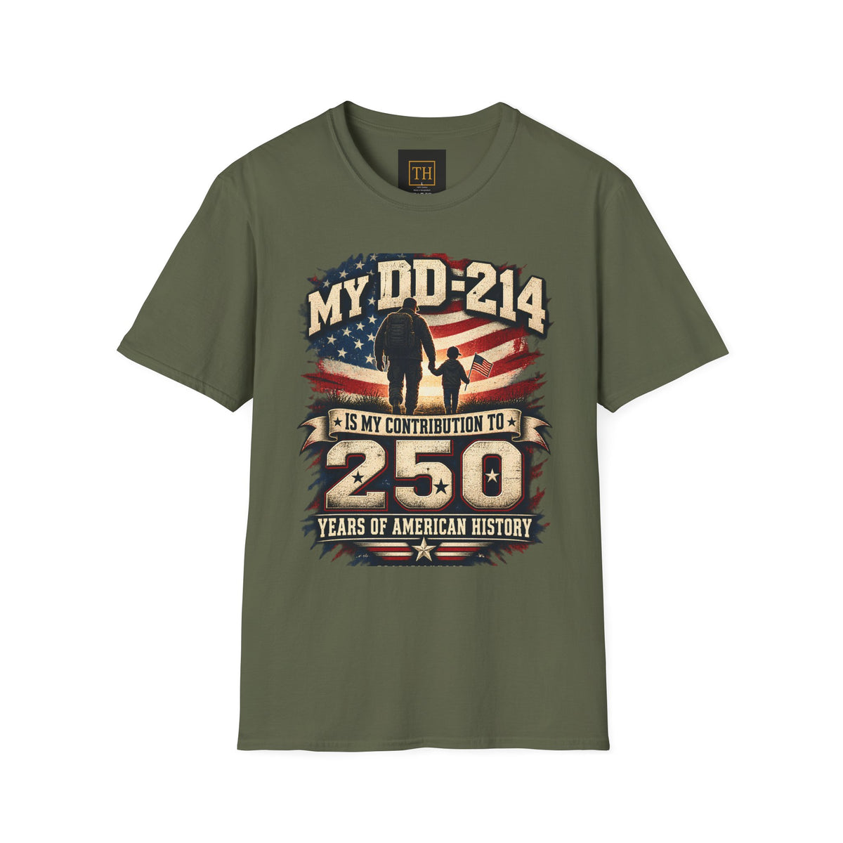 Veteran DD-214 Tribute T-Shirt — "My DD-214 Is My Contribution To 250 Years of American History"
