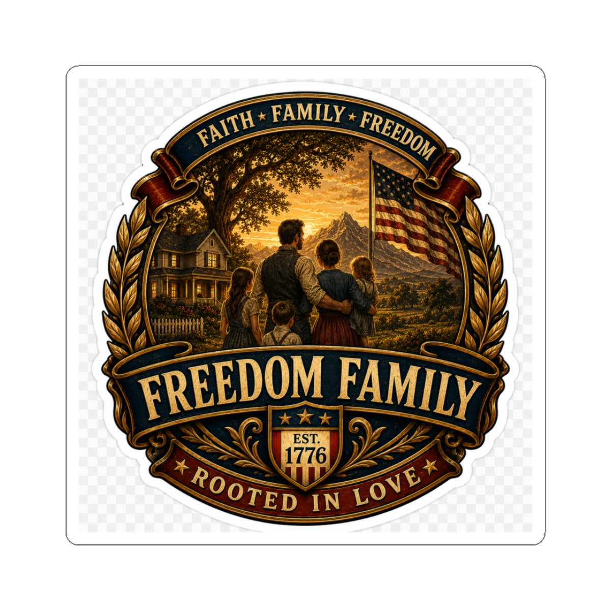 Faith • Family • Freedom - Kiss-Cut