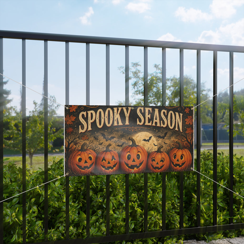 Spooky Season Pumpkin Banner - Halloween Outdoor/Indoor Decoration
