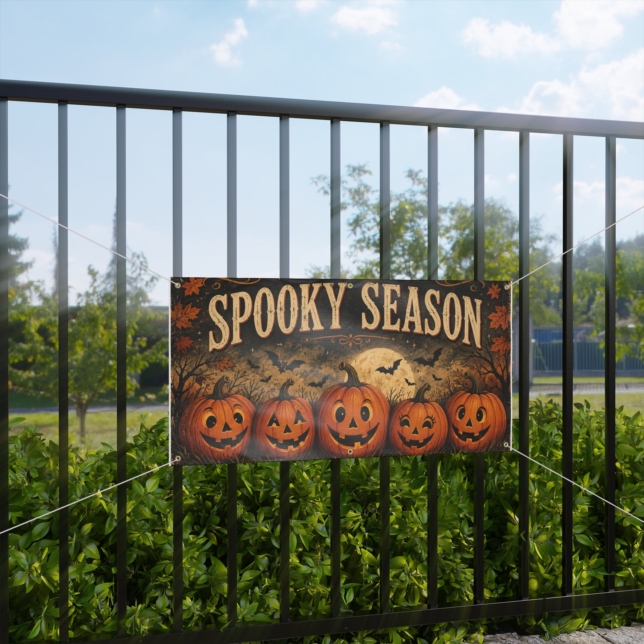 Spooky Season Pumpkin Banner - Halloween Outdoor/Indoor Decoration