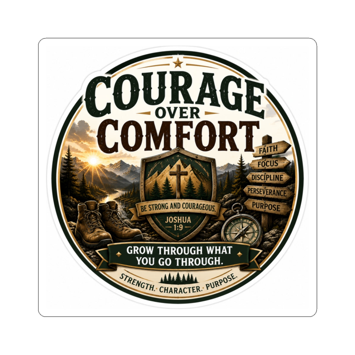 Courage Over Comfort — Kiss-cut