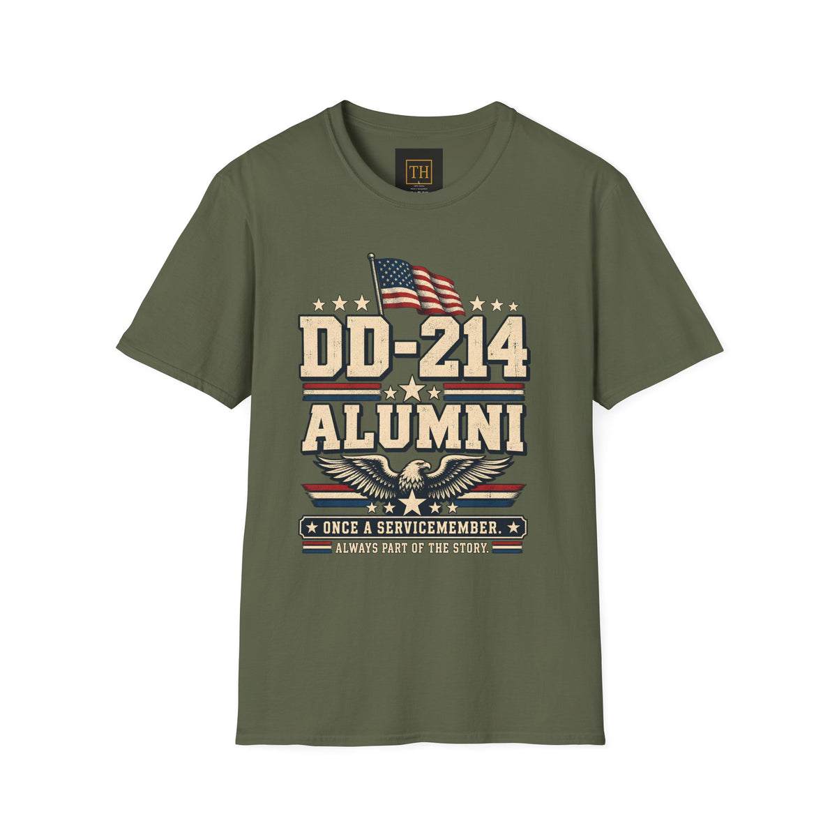 DD-214 Alumni Veteran T‑Shirt — Once a Servicemember Patriotic Military Tribute